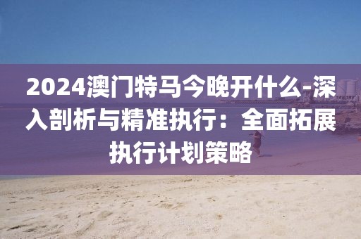 2024澳門特馬今晚開什么-深入剖析與精準執行：全面拓展執行計劃策略