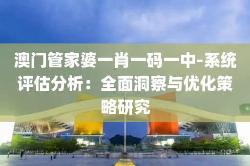 澳門管家婆一肖一碼一中-系統評估分析：全面洞察與優化策略研究