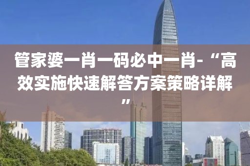 管家婆一肖一碼必中一肖-“高效實施快速解答方案策略詳解”
