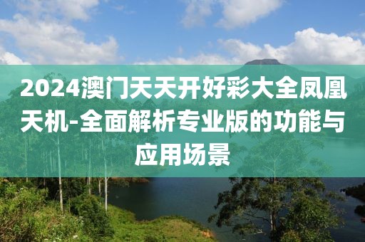 2024澳門天天開好彩大全鳳凰天機-全面解析專業版的功能與應用場景