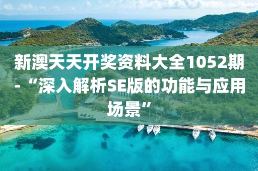 新澳天天開獎資料大全1052期-“深入解析SE版的功能與應用場景”