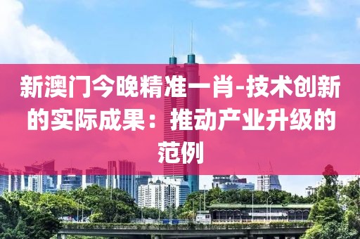 新澳門今晚精準一肖-技術創新的實際成果：推動產業升級的范例