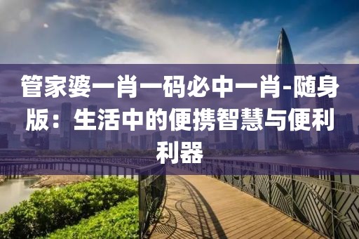 管家婆一肖一碼必中一肖-隨身版：生活中的便攜智慧與便利利器