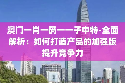澳門一肖一碼一一子中特-全面解析：如何打造產品的加強版提升競爭力