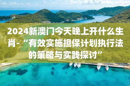 2024新澳門今天晚上開什么生肖-“有效實施擔保計劃執行法的策略與實踐探討”