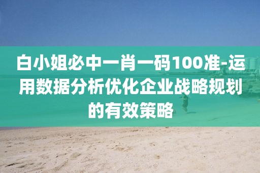 白小姐必中一肖一碼100準-運用數據分析優化企業戰略規劃的有效策略