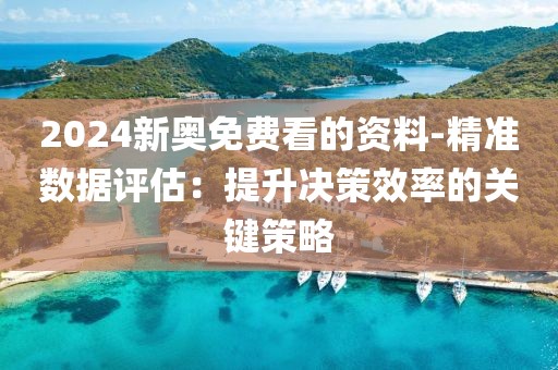2024新奧免費看的資料-精準數據評估：提升決策效率的關鍵策略