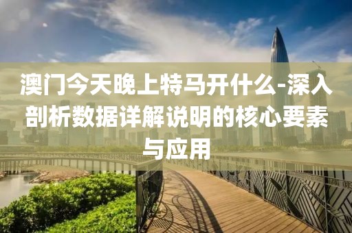 澳門今天晚上特馬開什么-深入剖析數據詳解說明的核心要素與應用