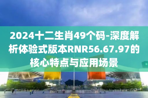 2024十二生肖49個碼-深度解析體驗式版本RNR56.67.97的核心特點與應用場景