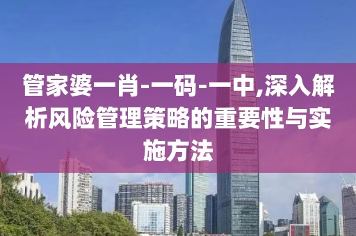 管家婆一肖-一碼-一中,深入解析風險管理策略的重要性與實施方法