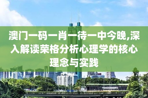 澳門一碼一肖一待一中今晚,深入解讀榮格分析心理學的核心理念與實踐