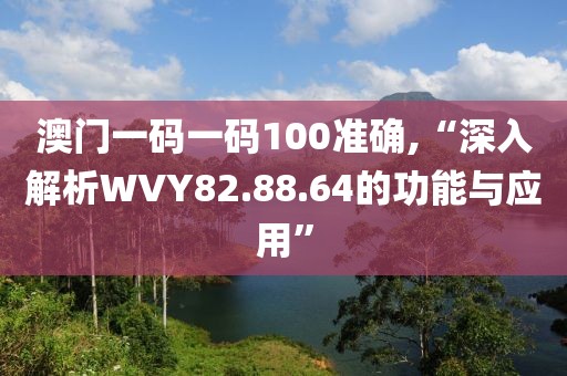澳門一碼一碼100準確,“深入解析WVY82.88.64的功能與應用”