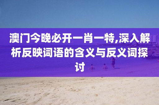 澳門今晚必開一肖一特,深入解析反映詞語的含義與反義詞探討