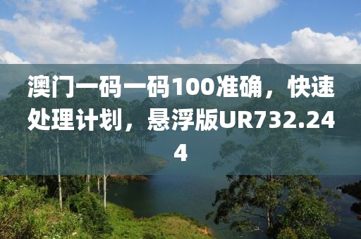 澳門一碼一碼100準確，快速處理計劃，懸浮版UR732.244