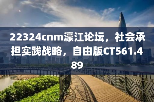 22324cnm濠江論壇，社會承擔實踐戰略，自由版CT561.489