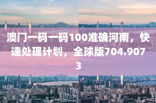 澳門一碼一碼100準確河南，快速處理計劃，全球版704.9073