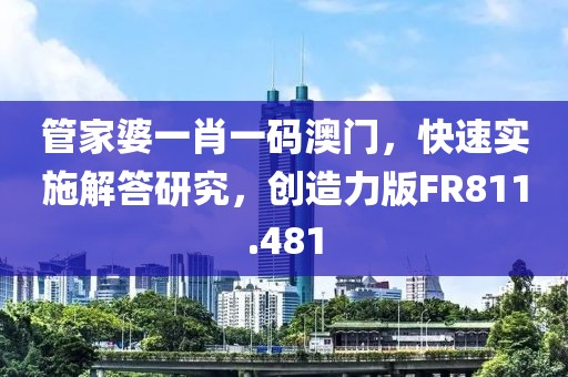 管家婆一肖一碼澳門，快速實施解答研究，創造力版FR811.481