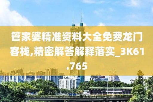 管家婆精準資料大全免費龍門客棧,精密解答解釋落實_3K61.765