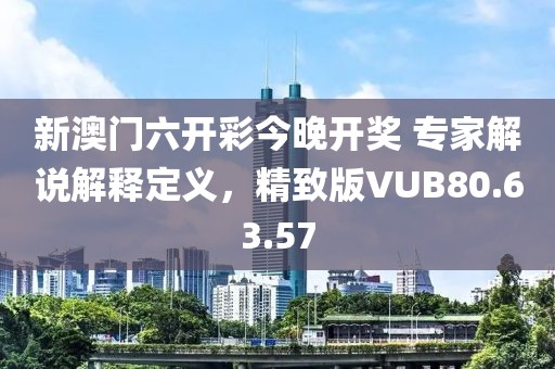 新澳門六開彩今晚開獎 專家解說解釋定義，精致版VUB80.63.57