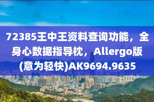72385王中王資料查詢功能，全身心數據指導枕，Allergo版(意為輕快)AK9694.9635