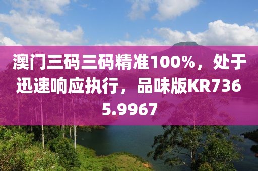 澳門三碼三碼精準100%，處于迅速響應執行，品味版KR7365.9967