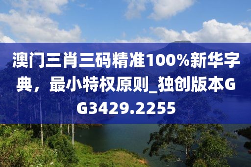 澳門三肖三碼精準100%新華字典，最小特權原則_獨創版本GG3429.2255