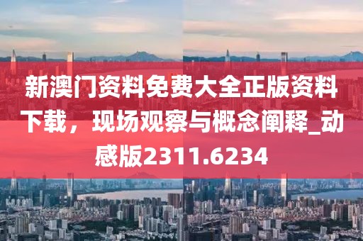 新澳門資料免費大全正版資料下載，現場觀察與概念闡釋_動感版2311.6234