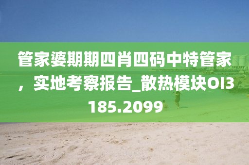 管家婆期期四肖四碼中特管家，實地考察報告_散熱模塊OI3185.2099