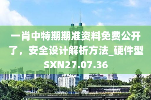 一肖中特期期準資料免費公開了，安全設計解析方法_硬件型SXN27.07.36