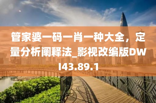 管家婆一碼一肖一種大全，定量分析闡釋法_影視改編版DWI43.89.1