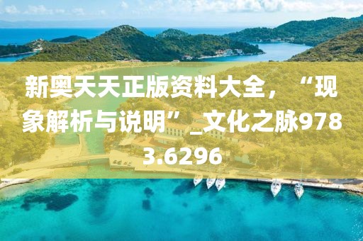 新奧天天正版資料大全，“現象解析與說明”_文化之脈9783.6296