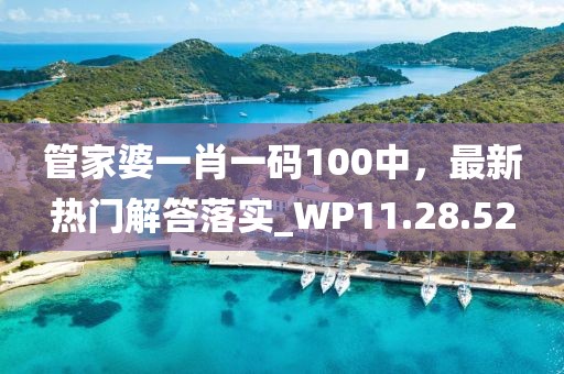 管家婆一肖一碼100中，最新熱門解答落實_WP11.28.52