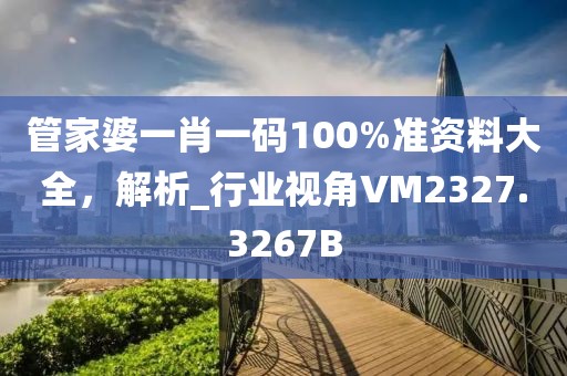 管家婆一肖一碼100%準資料大全，解析_行業視角VM2327.3267B