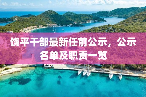 饒平干部最新任前公示，公示名單及職責一覽