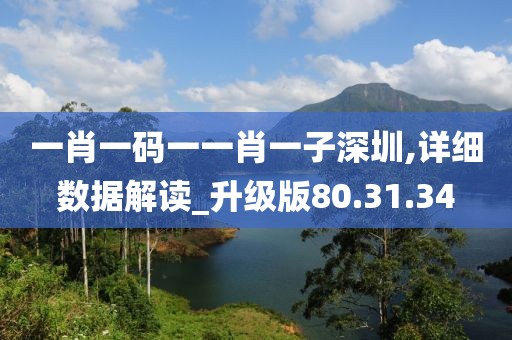 一肖一碼一一肖一子深圳,詳細數據解讀_升級版80.31.34