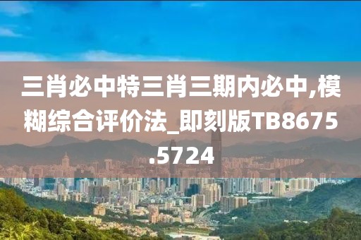 三肖必中特三肖三期內必中,模糊綜合評價法_即刻版TB8675.5724