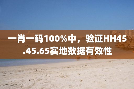 一肖一碼100%中，驗證HH45.45.65實地數據有效性