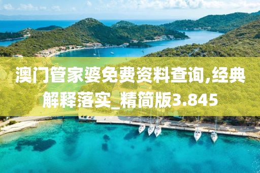 澳門管家婆免費資料查詢,經典解釋落實_精簡版3.845
