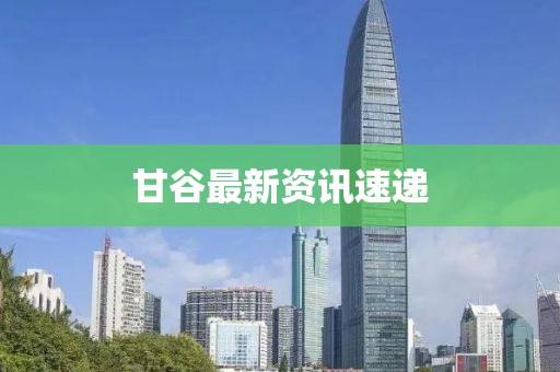 甘谷最新資訊速遞