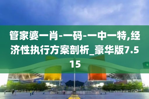 管家婆一肖-一碼-一中一特,經濟性執行方案剖析_豪華版7.515