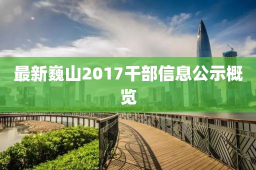 最新巍山2017干部信息公示概覽