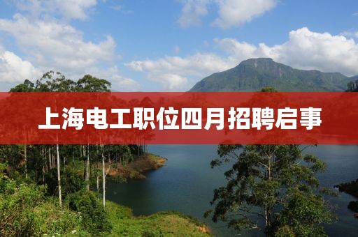 上海電工職位四月招聘啟事