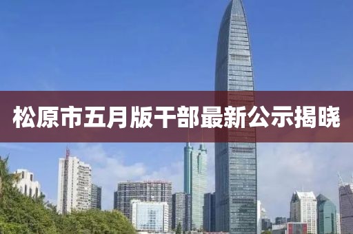 松原市五月版干部最新公示揭曉