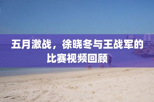 五月激戰，徐曉冬與王戰軍的比賽視頻回顧
