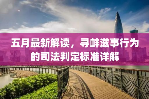 五月最新解讀，尋釁滋事行為的司法判定標準詳解