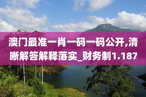 澳門最準一肖一碼一碼公開,清晰解答解釋落實_財務制1.187